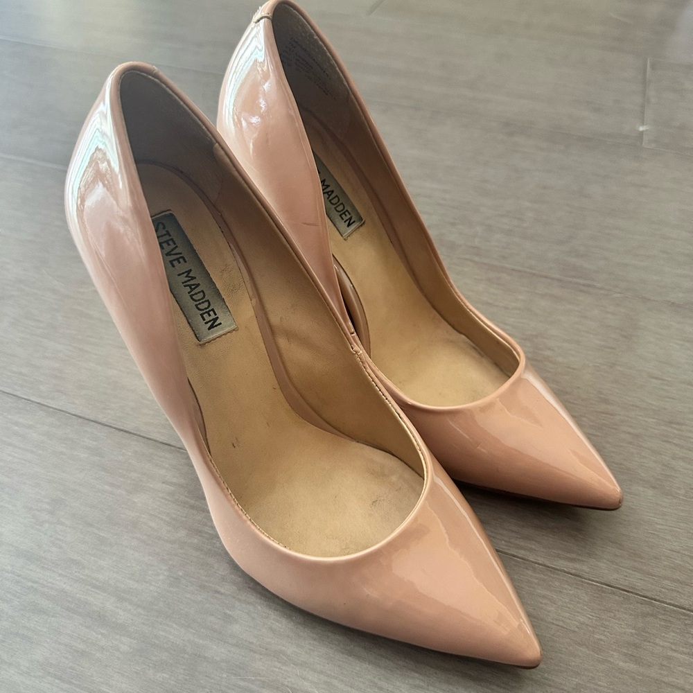 Steve Madden Nude Patent Heels